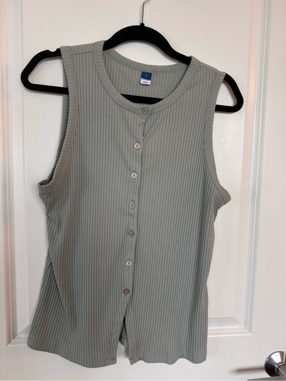 Old Navy Ribbed Button-Front Tank Top - Sage